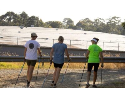 3 nordic walkers at Frankston Parkrun